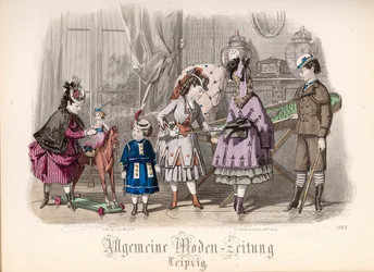 Enfants jouant, planche de mode de l